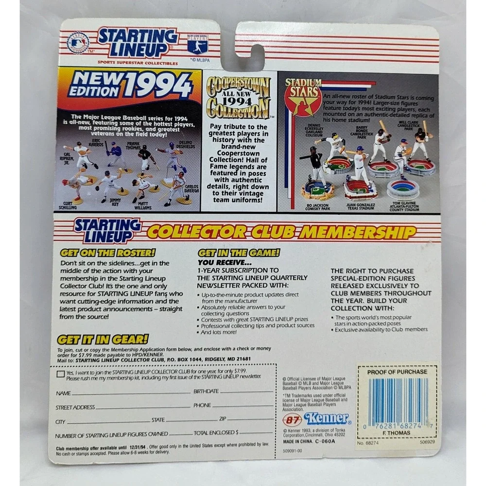 1994 Kenner Starting Lineup MLB Frank Thomas Chicago White Sox Figure